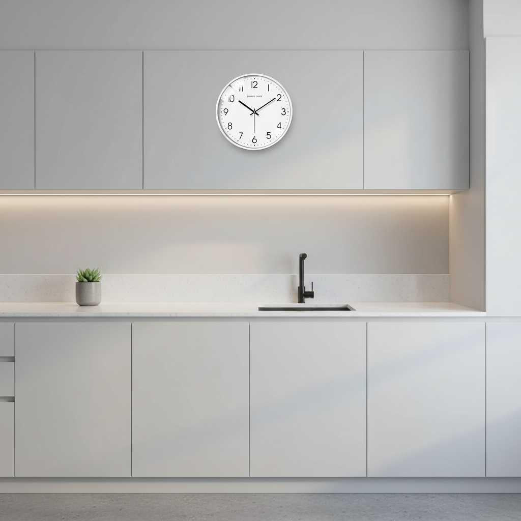 Moderne Witte Wandklok | Minimalistisch Design 30 cm
