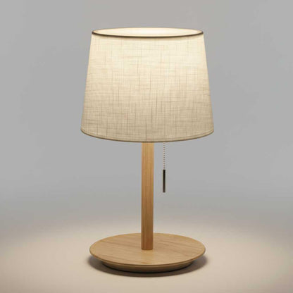 Gentle Glow | Scandinavische Hanglamp in Walnoot met Stoffen Kap