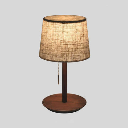 Gentle Glow | Scandinavische Hanglamp in Walnoot met Stoffen Kap