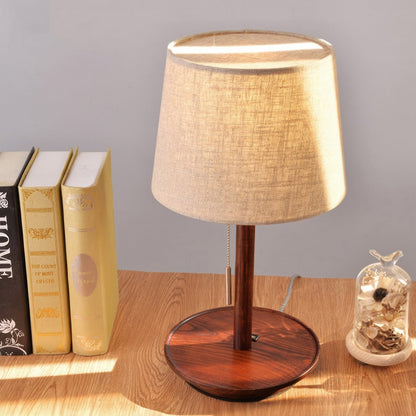 Gentle Glow | Scandinavische Hanglamp in Walnoot met Stoffen Kap 4