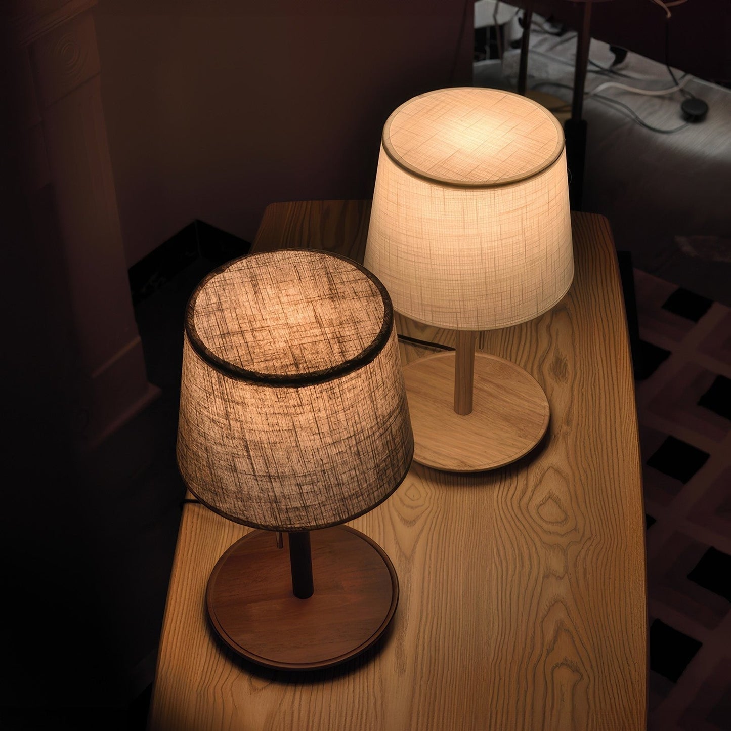 Gentle Glow | Scandinavische Hanglamp in Walnoot met Stoffen Kap 5