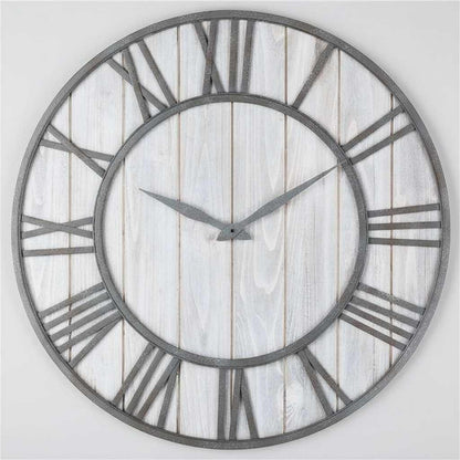 Industriele Wandklok Hout en Metaal | Grote Wandklok 40 cm