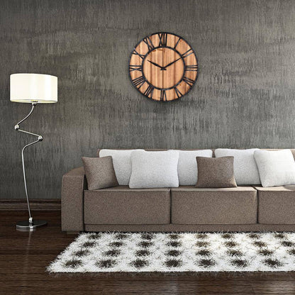 Industriele Wandklok Hout en Metaal | Grote Wandklok 40 cm 1