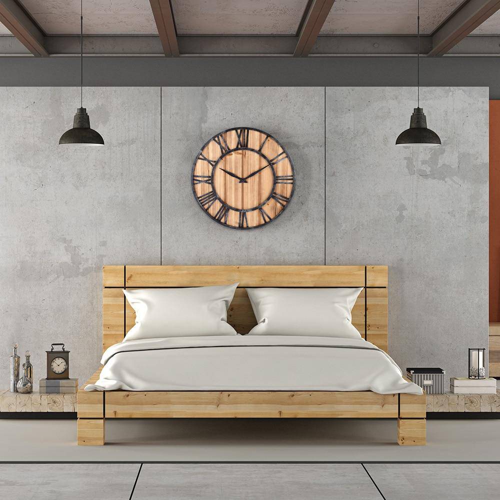Industriele Wandklok Hout en Metaal | Grote Wandklok 40 cm 2