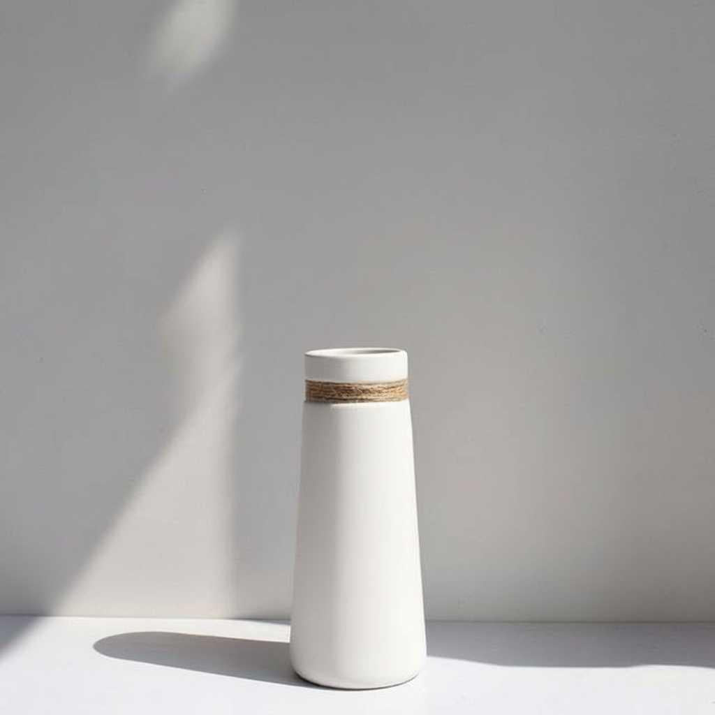 Moderne Witte Keramische Vaas | Japanse Artistieke Stijl