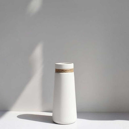 Moderne Witte Keramische Vaas | Japanse Artistieke Stijl