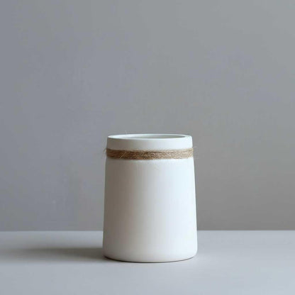 Moderne Witte Keramische Vaas | Japanse Artistieke Stijl