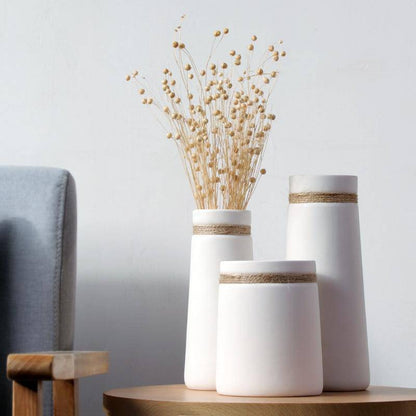 Moderne Witte Keramische Vaas | Japanse Artistieke Stijl 2