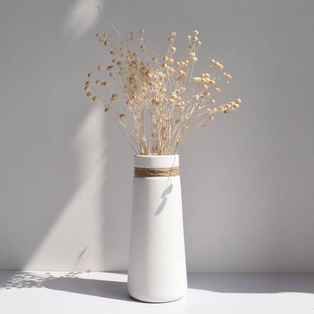 Moderne Witte Keramische Vaas | Japanse Artistieke Stijl 4