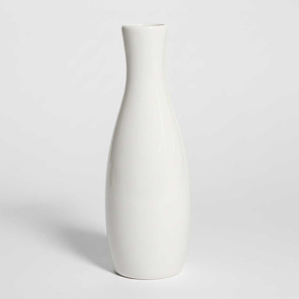 Moderne Witte Ronde Vaas | Keramische Bloemdecoratie