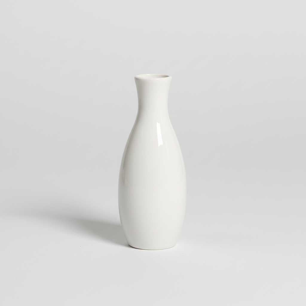 Moderne Witte Ronde Vaas | Keramische Bloemdecoratie
