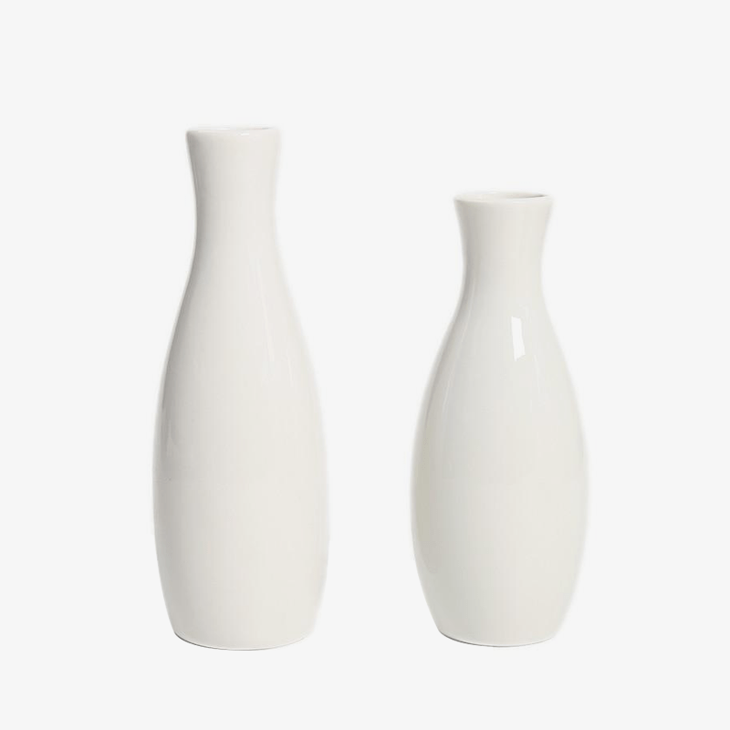 Moderne Witte Ronde Vaas | Keramische Bloemdecoratie 1