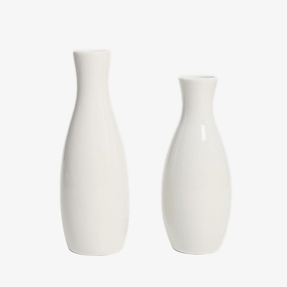 Moderne Witte Ronde Vaas | Keramische Bloemdecoratie 1