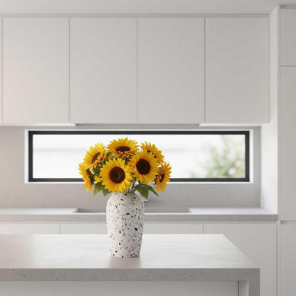 Witte Terrazzo Vaas | Keramische Designvaas voor Bloemen